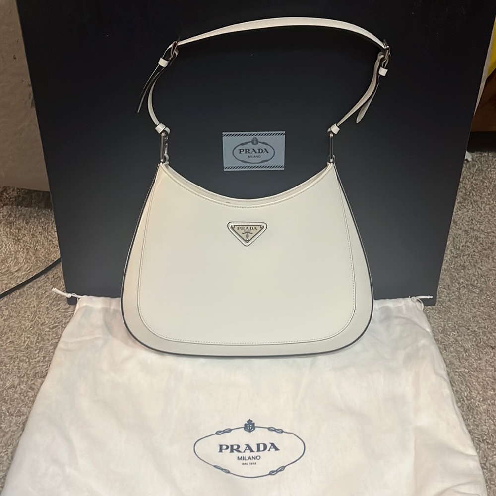 Prada Cleo Brushed Leather Shoulder Bag